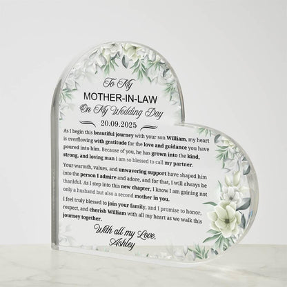To My Mother in Law on My Wedding Day Personalized Acrylic Plaque – view 4