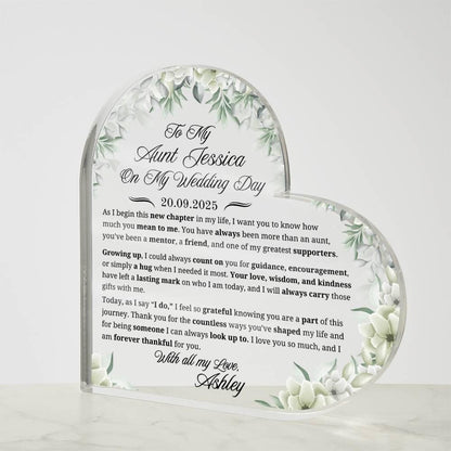 To My Aunt on My Wedding Day Personalized Acrylic Plaque – view 4