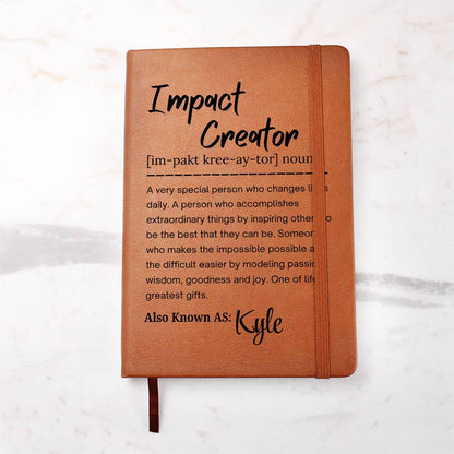 Impact Creator Personalized Vegan Leather Journal – Employee Thank – view 5