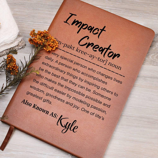 Impact Creator Personalized Vegan Leather Journal – Employee Thank