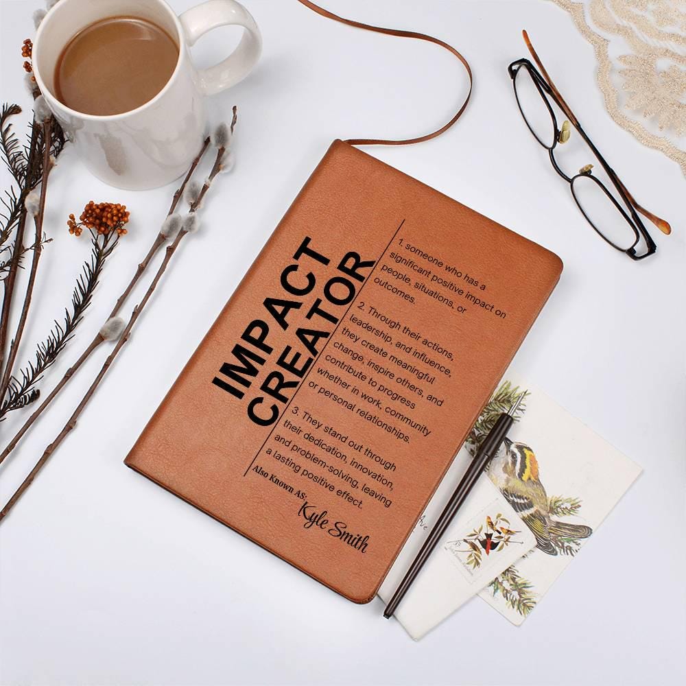 Impact Creator Personalized Vegan Leather Journal – Manager Gift – view 6