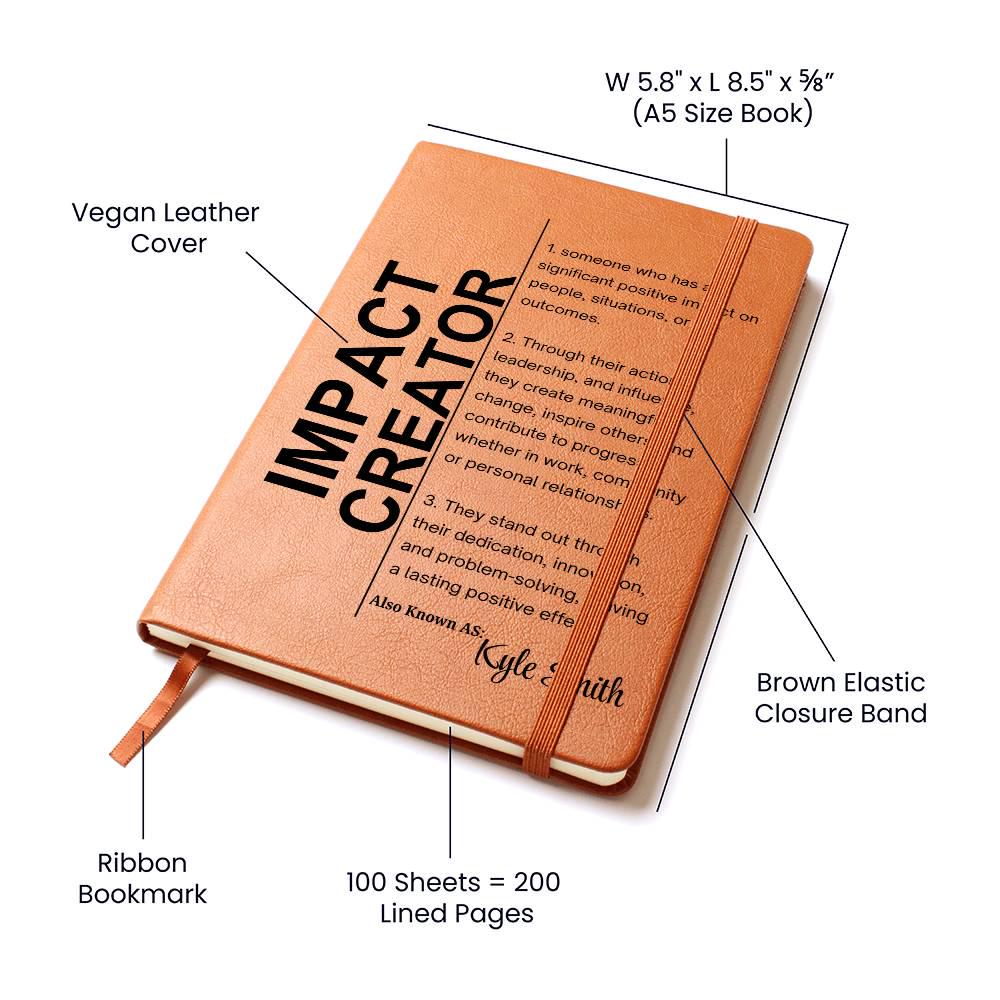 Impact Creator Personalized Vegan Leather Journal – Manager Gift – view 4