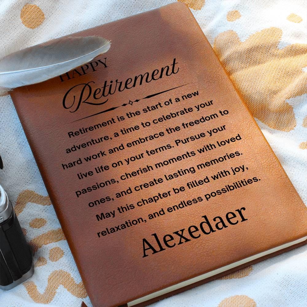 Personalized Retirement Gift Vegan Leather Journal – Farewell Gift – view 5