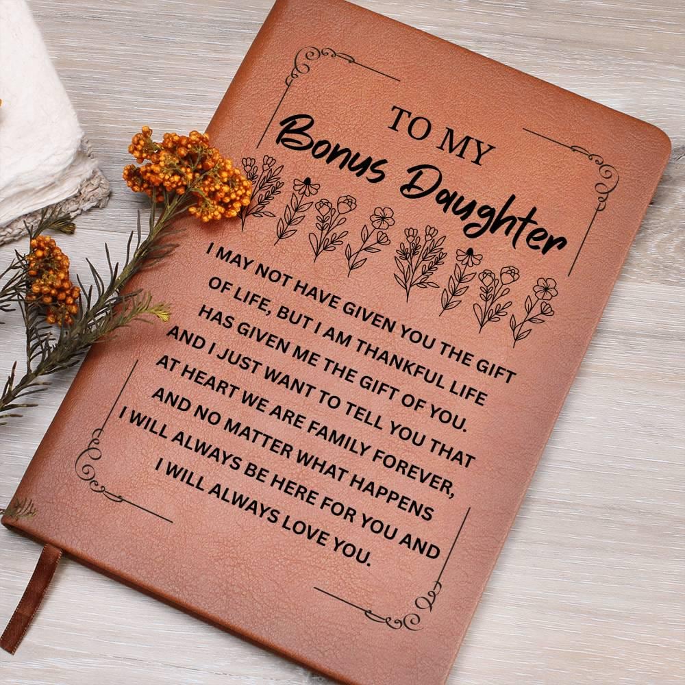 Personalized Bonus Daughter Gift Leather Journal – Gift from Stepmom