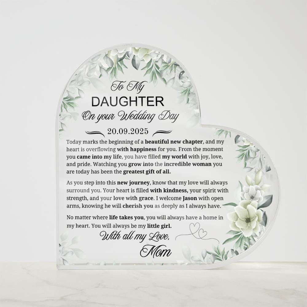 Daughter Wedding Gift Personalized Acrylic Plaque – view 5