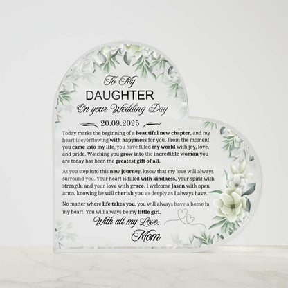 Daughter Wedding Gift Personalized Acrylic Plaque – view 5
