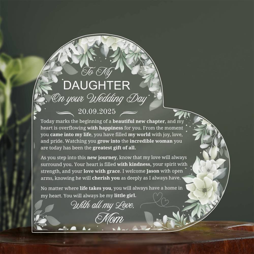 Daughter Wedding Gift Personalized Acrylic Plaque