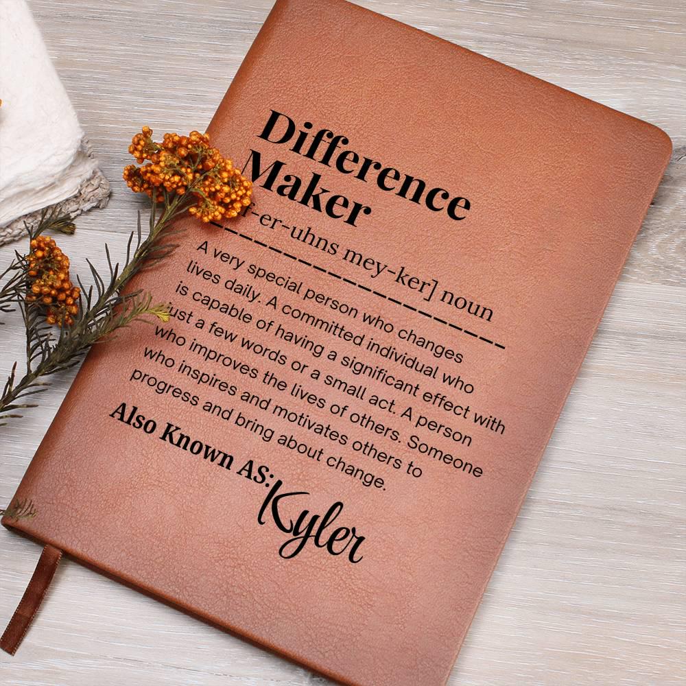 Difference Maker Personalized Leather Journal – Mentor Gift – view 7