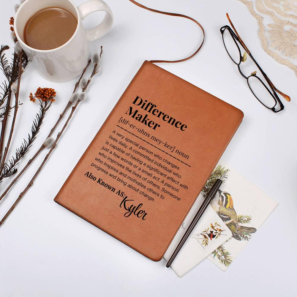 Difference Maker Personalized Leather Journal – Mentor Gift – view 10