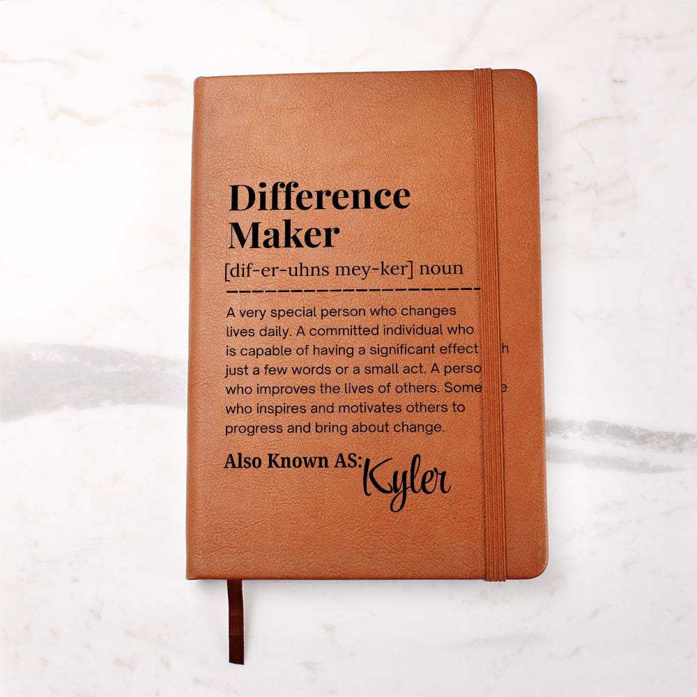 Difference Maker Personalized Leather Journal – Mentor Gift – view 9