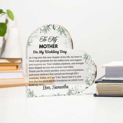 To My Mom on My Wedding Day Personalized Acrylic Plaque – view 2
