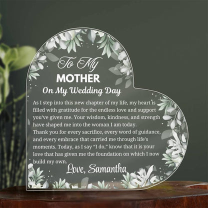 To My Mom on My Wedding Day Personalized Acrylic Plaque – view 4