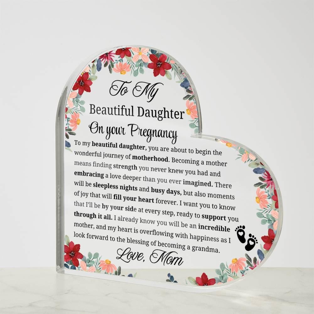Daughter Pregnancy Gift Personalized Acrylic Plaque – Mom to Be Gift – view 5
