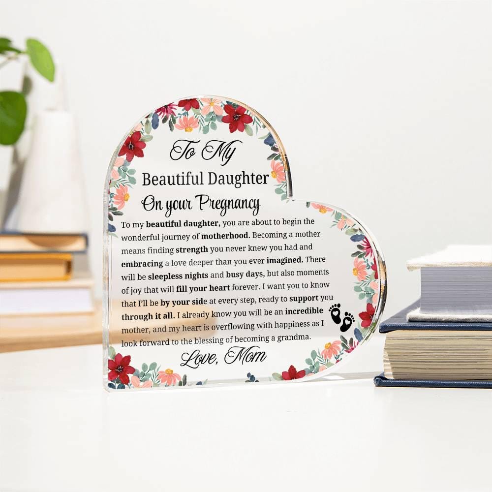 Daughter Pregnancy Gift Personalized Acrylic Plaque – Mom to Be Gift – view 3
