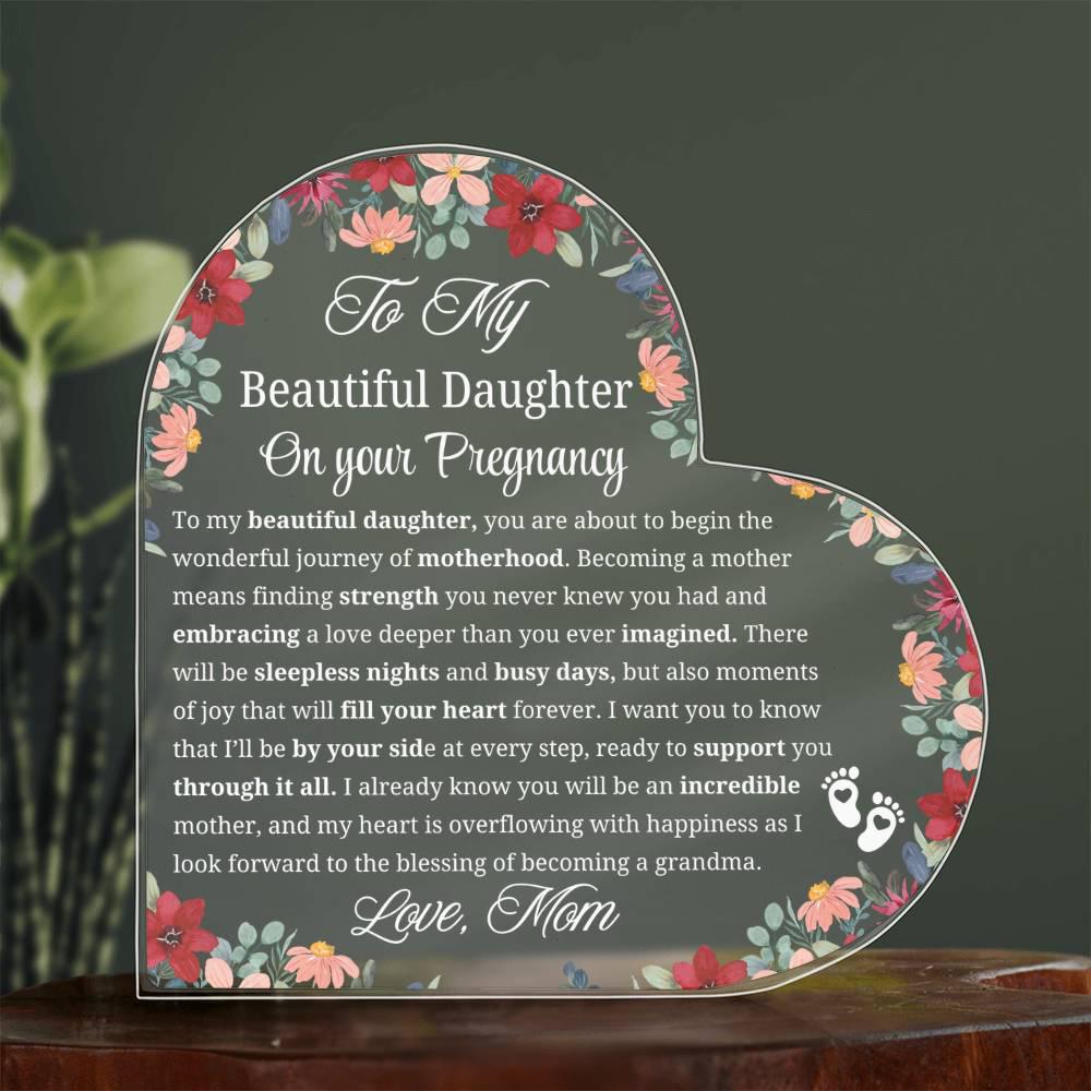 Daughter Pregnancy Gift Personalized Acrylic Plaque – Mom to Be Gift