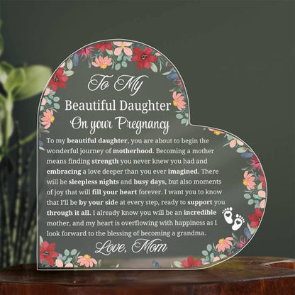 Daughter Pregnancy Gift Personalized Acrylic Plaque – Mom to Be Gift