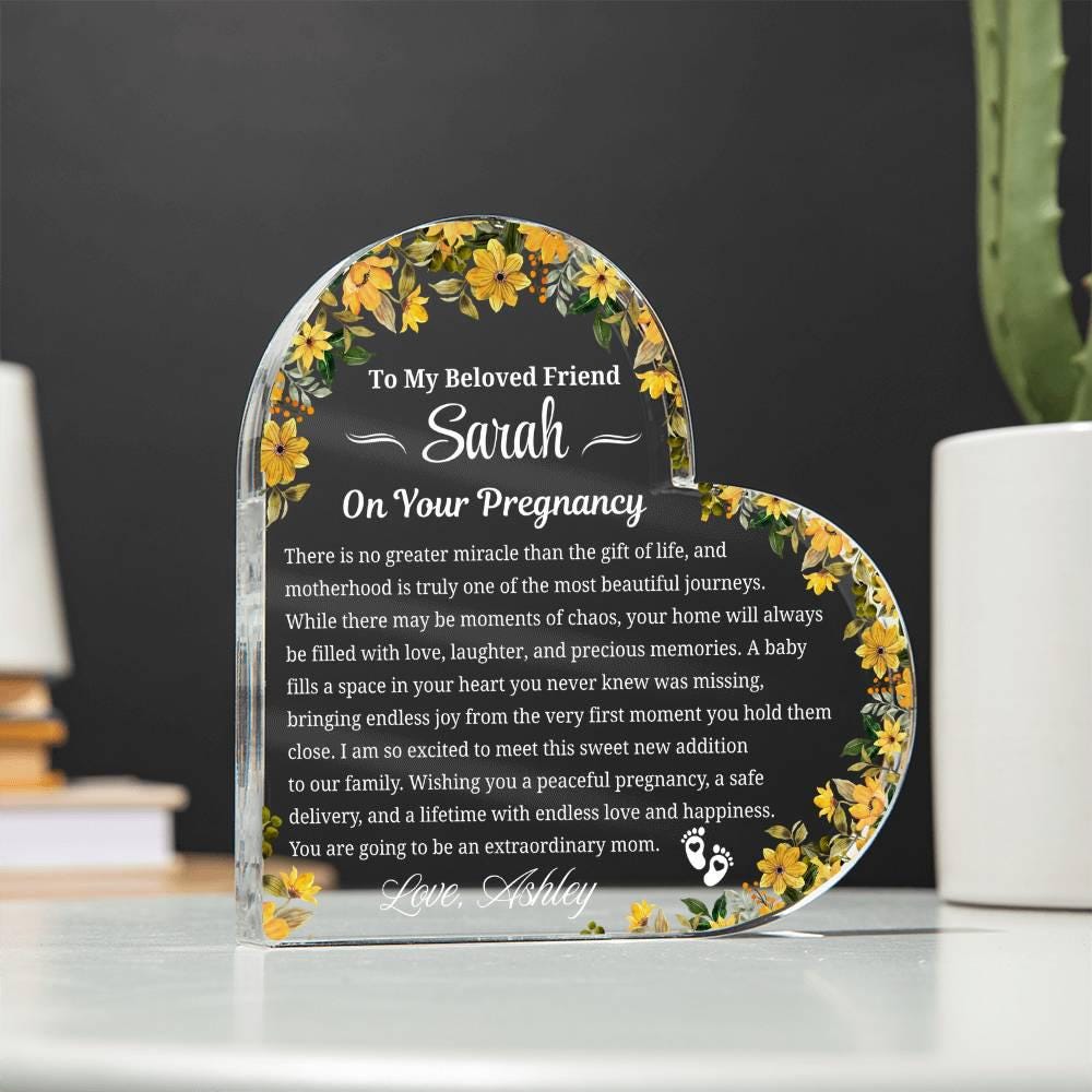 Friend Pregnancy Gift Personalized Acrylic Plaque – Expecting Mom Gift – view 2