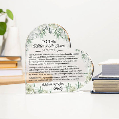 Mother of the Groom Gift Personalized Acrylic Plaque – view 3