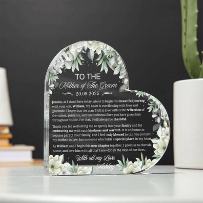 Mother of the Groom Gift Personalized Acrylic Plaque – view 2
