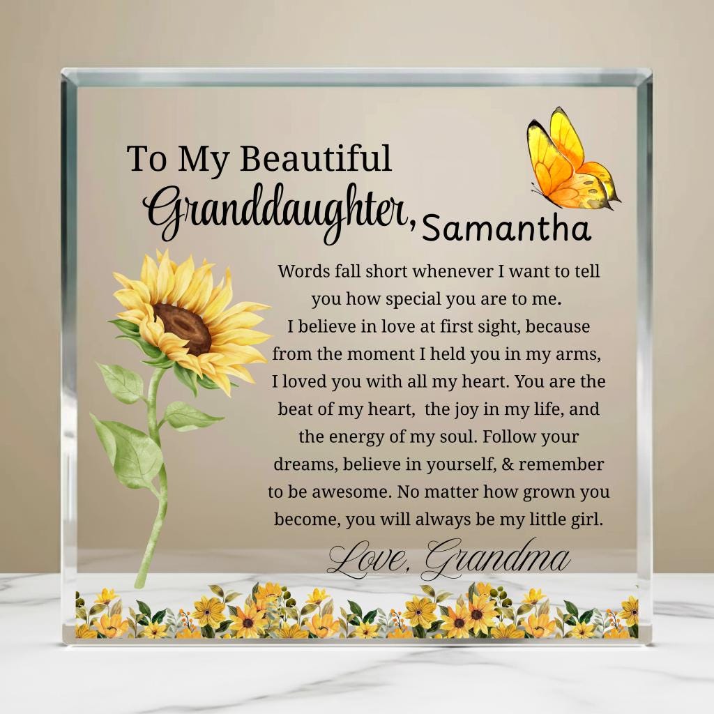 Granddaughter Gift Personalized Acrylic Plaque – Gift from Grandma
