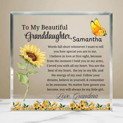 Granddaughter Gift Personalized Acrylic Plaque – Gift from Grandma