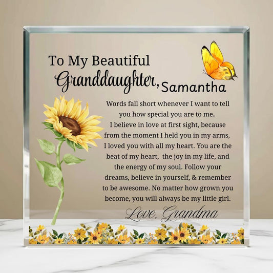 Granddaughter Gift Personalized Acrylic Plaque – Gift from Grandma