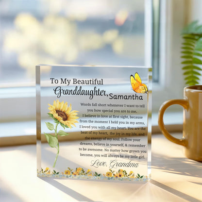 Granddaughter Gift Personalized Acrylic Plaque – Gift from Grandma – view 3