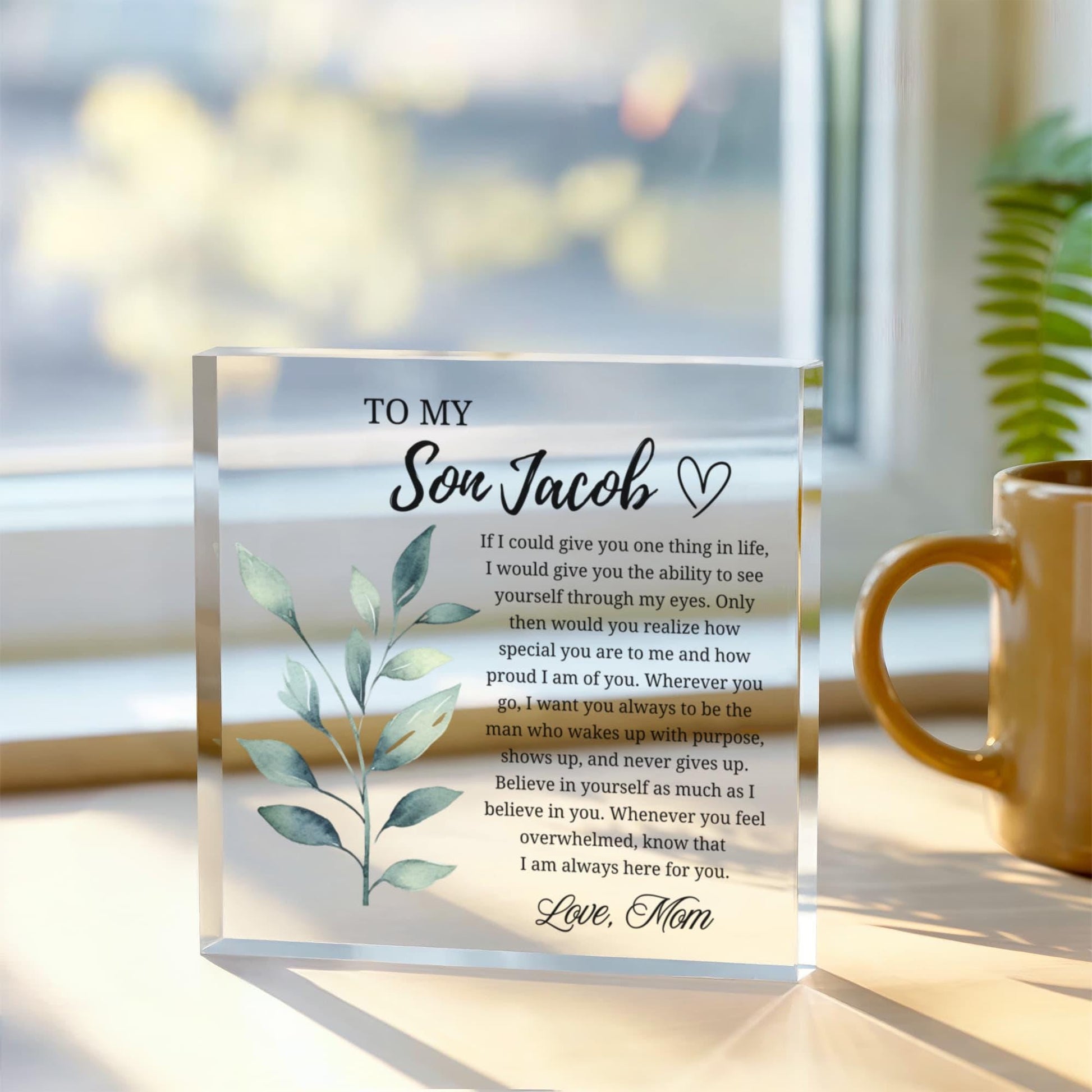 To My Son Gift Personalized Acrylic Plaque – Gift from Mom – view 3