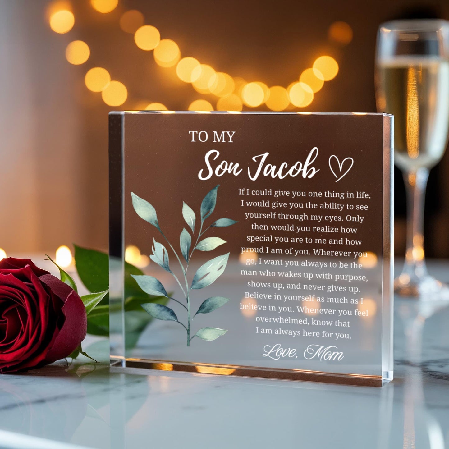 To My Son Gift Personalized Acrylic Plaque – Gift from Mom – view 4