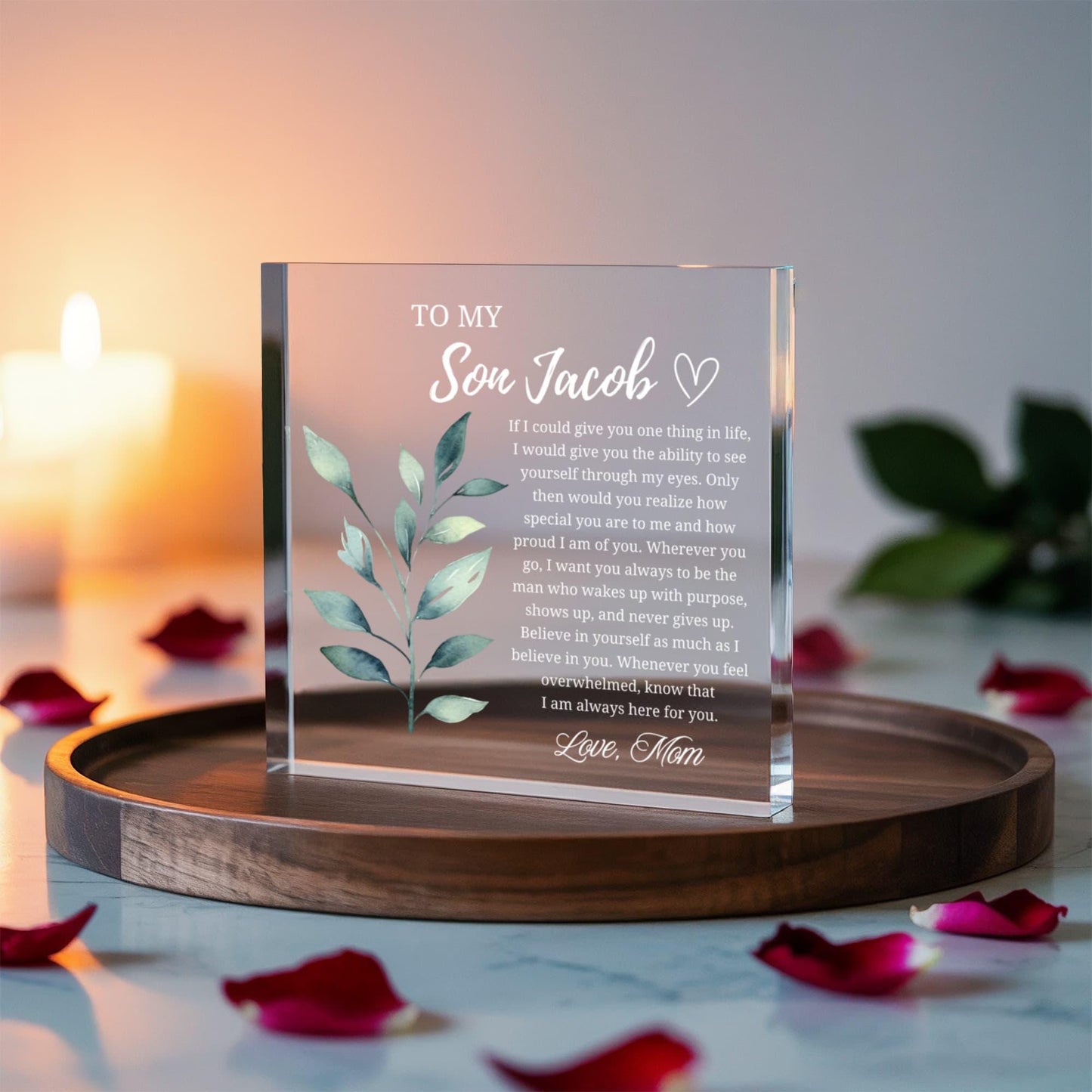To My Son Gift Personalized Acrylic Plaque – Gift from Mom – view 5
