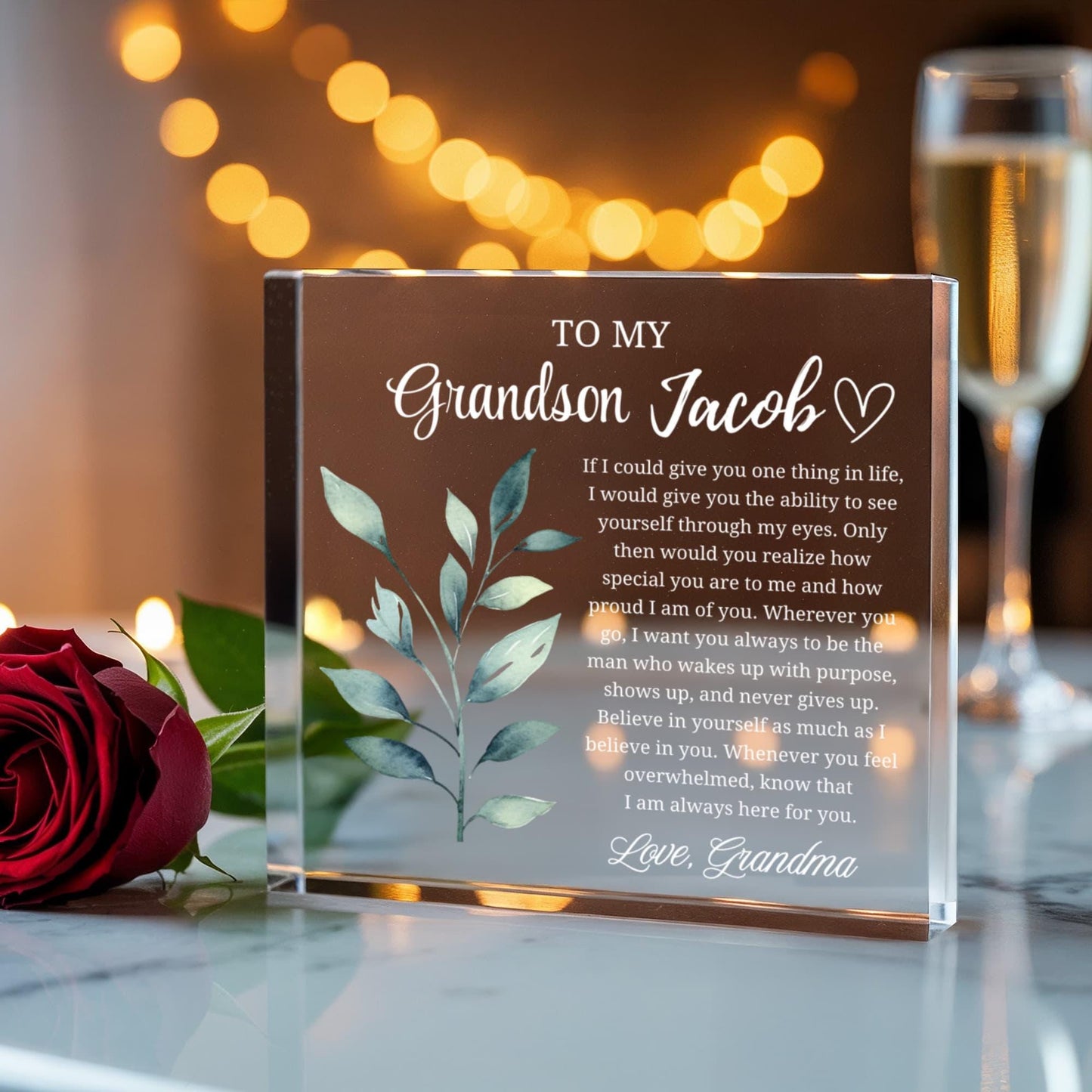 To My Grandson Gift Personalized Acrylic Plaque – Gift from Grandma – view 5