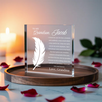 Personalized Grandson Gift Acrylic Block Plaque – Gift from Grandma – view 4