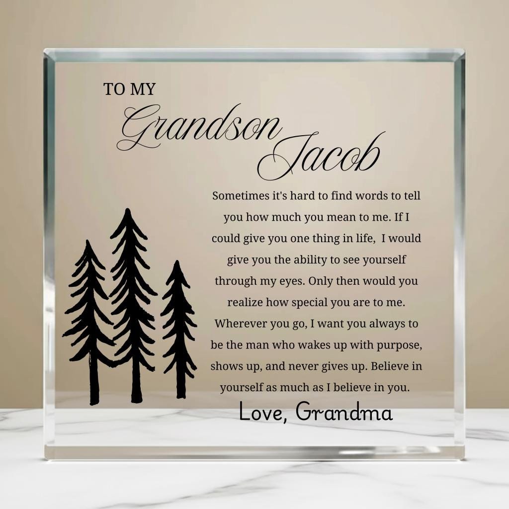 Grandson Gift Personalized Acrylic Plaque – Gifts from Grandma