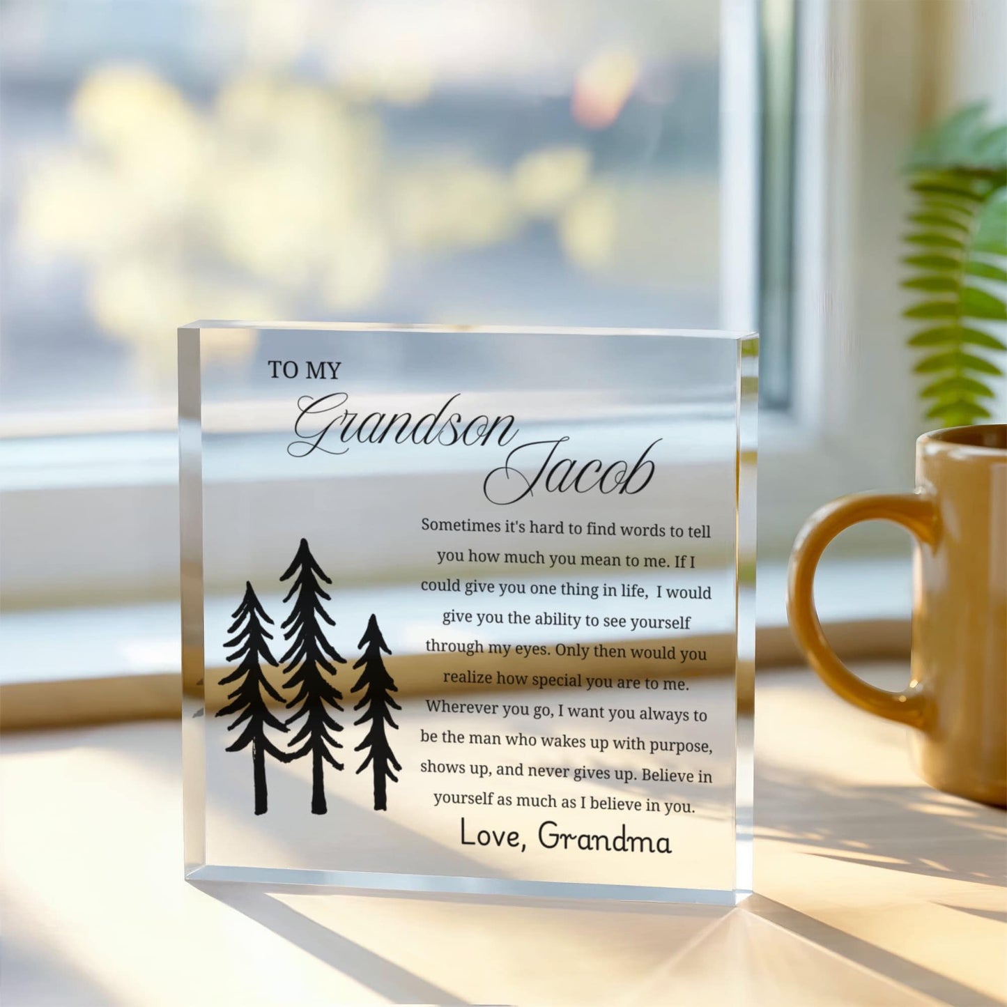 Grandson Gift Personalized Acrylic Plaque – Gifts from Grandma – view 3