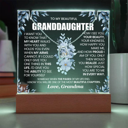 Granddaughter Gift Bundle Acrylic Plaque with forever Love necklace – view 7