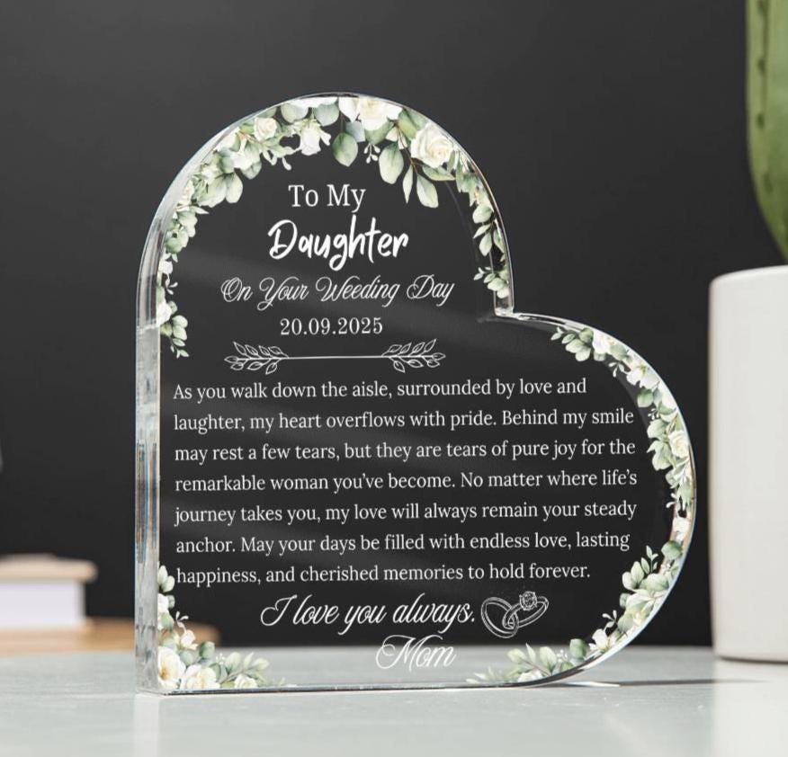 To My Daughter on Your Wedding Day Personalized Acrylic Plaque