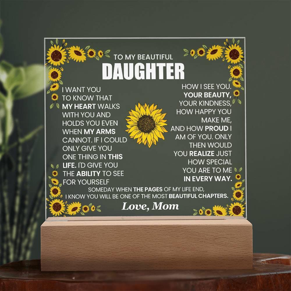 Personalized Daughter Sunflower LED Acrylic Plaque – Graduation gift – view 6
