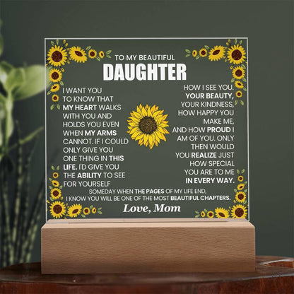Personalized Daughter Sunflower LED Acrylic Plaque – Graduation gift – view 6