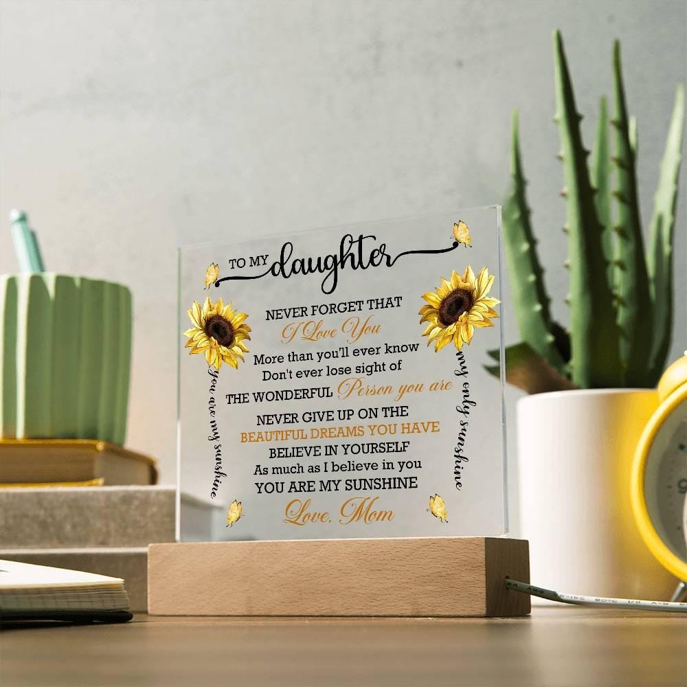 To My Daughter Sunflower Personalized Acrylic Plaque – Graduation gift – view 8