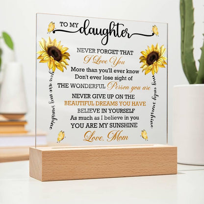 To My Daughter Sunflower Personalized Acrylic Plaque – Graduation gift