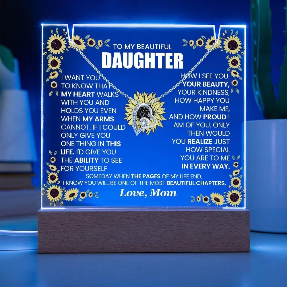 Personalized Daughter Keepsake Acrylic with Necklace – view 5
