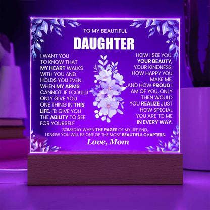 Personalized Daughter Floral LED Acrylic Plaque – Graduation gift – view 10