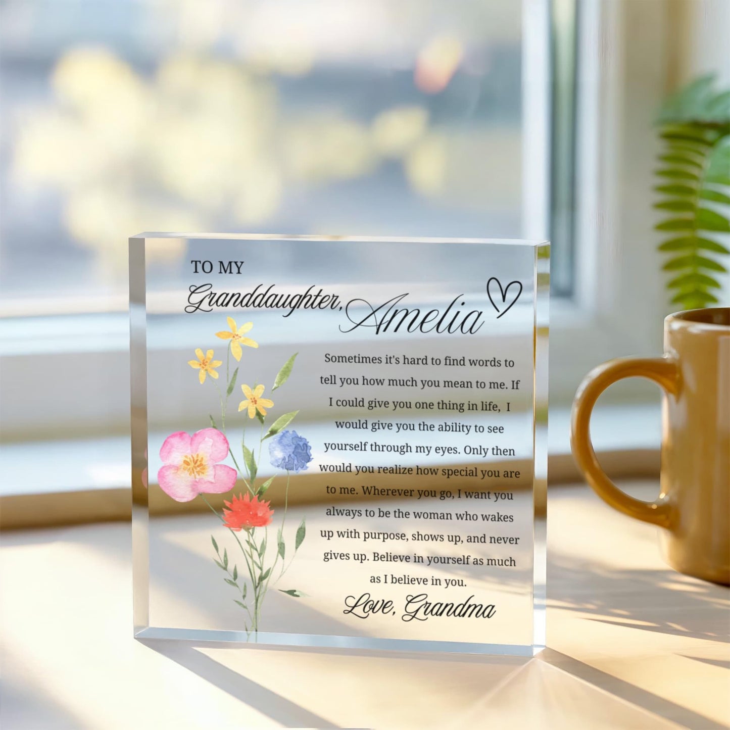 Personalized Granddaughter Gift Acrylic Plaque – view 3