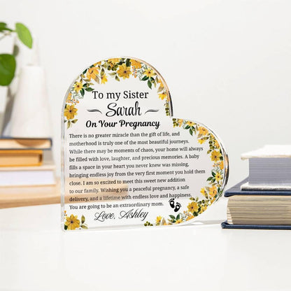 To My Sister On Your Pregnancy Personalized Acrylic Plaque – view 3