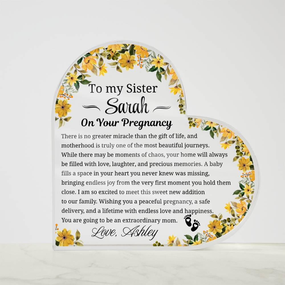 To My Sister On Your Pregnancy Personalized Acrylic Plaque – view 5