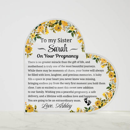 To My Sister On Your Pregnancy Personalized Acrylic Plaque – view 5
