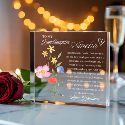 Personalized Granddaughter Gift Acrylic Plaque – view 2