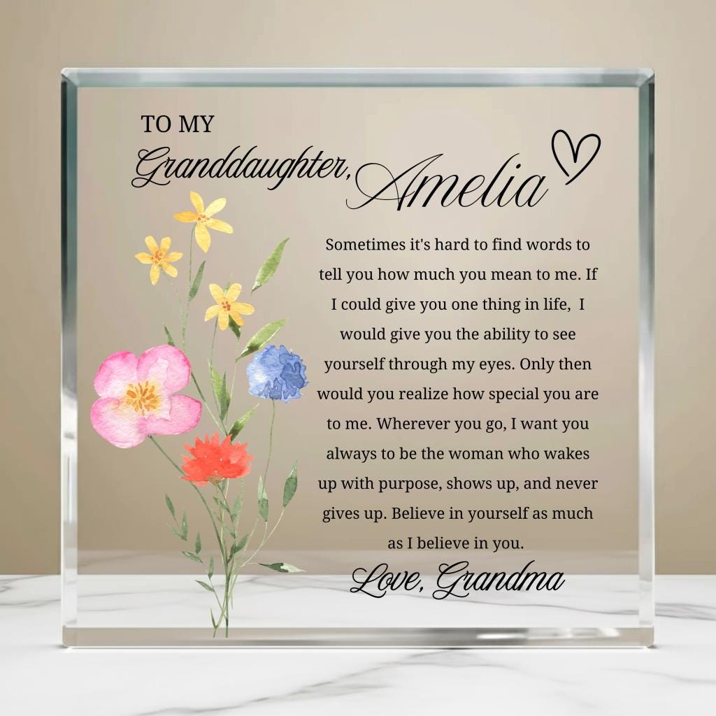 Personalized Granddaughter Gift Acrylic Plaque