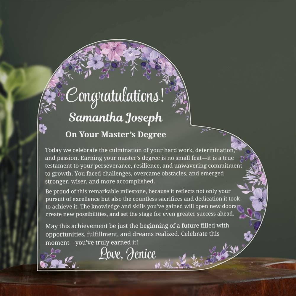 Master's Degree Graduation Personalized Gift – Graduation Keepsake