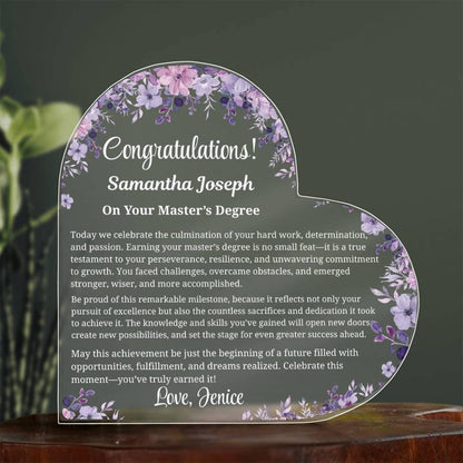 Master's Degree Graduation Personalized Gift – Graduation Keepsake